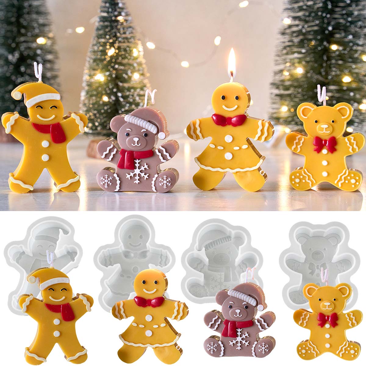 Gingerbread Man Bear Silicone  - Soap Making Gifts recension och pris